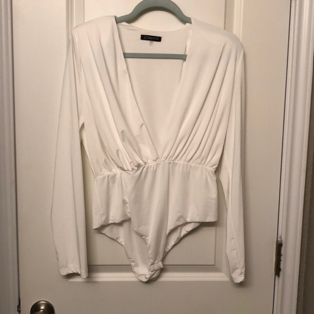 White low cut bodysuit/Never Worn!